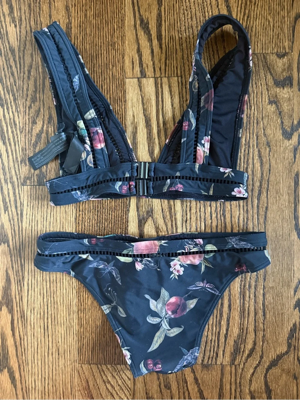 AllSaints Women's Gorah Soleil Bikini black floral S cheeky all saints